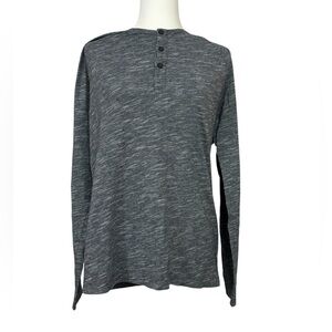 Theory Long Sleeve Anemone Henley Shirt Size Large
Heather Space Dye Grey
